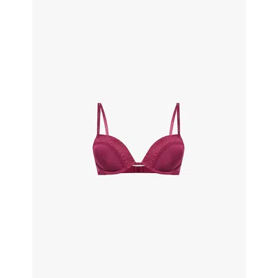 Calvin Klein Womens Purple Potion Flirty Stretch-woven Push-up Bra