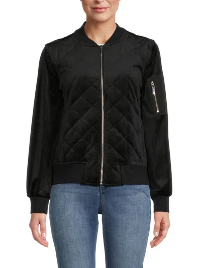 Calvin Klein Women's Quilted Bomber Jacket In Black