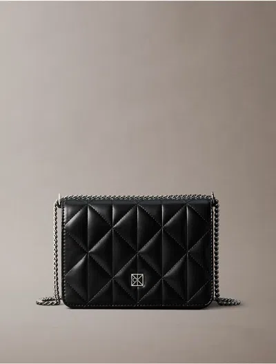 Calvin Klein Women's Quilted Emblem Logo Mini Chain Bag In Black