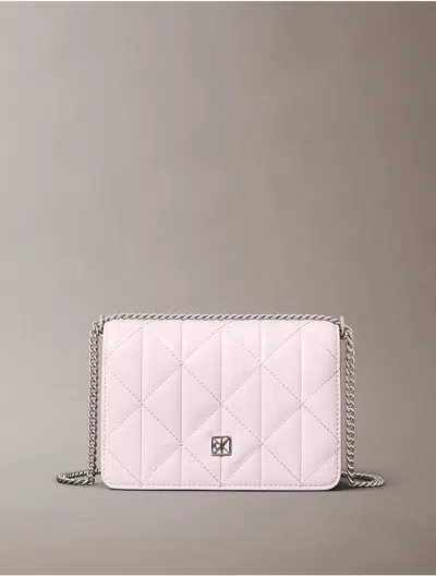 Calvin Klein Logo-plaque Quilted Mini Bag In Pink