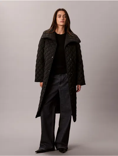 Calvin Klein Women's Quilted Liner Coat In Black