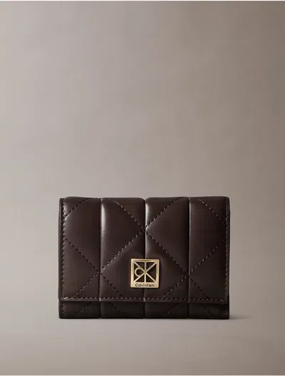Calvin Klein Women's Quilted Zip Wallet In Brown