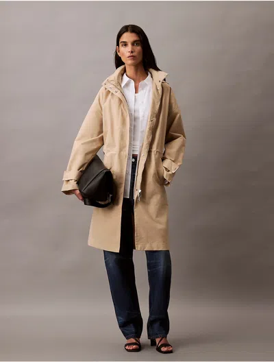 Calvin Klein Women's Rain Anorak Jacket In Irish Cream