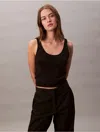 Calvin Klein Women's Refined Cotton Tank Top In Black