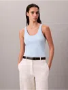 Calvin Klein Women's Refined Cotton Tank Top In Blue