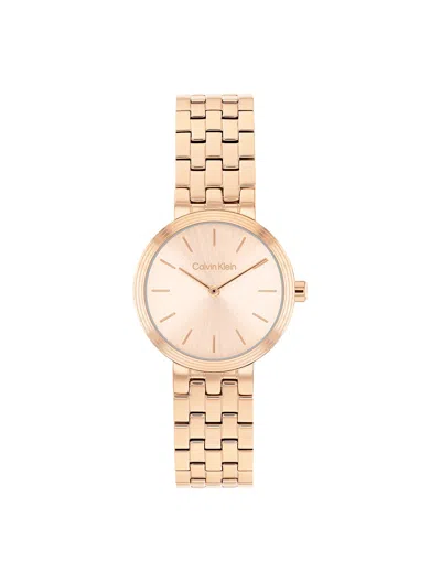Calvin Klein Women's Refined Dial Link Bracelet Watch In Gold
