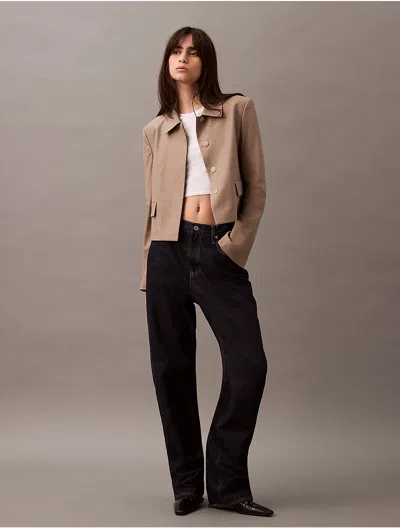 Calvin Klein Women's Refined Stretch Jacket In Driftwood Melange