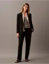 Calvin Klein Women's Refined Stretch Straight Trouser In Black