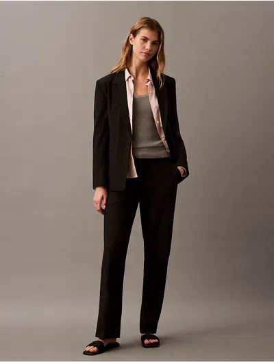 Calvin Klein Women's Refined Stretch Straight Trouser In Black