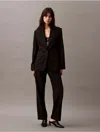Calvin Klein Women's Refined Stretch Straight Trouser In Ck Black
