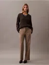 Calvin Klein Women's Refined Stretch Straight Trouser In Driftwood Melange