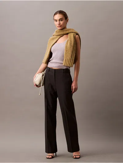 Calvin Klein Women's Refined Stretch Straight Trouser In Endless Gray Melange