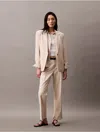 Calvin Klein Women's Refined Stretch Tapered Trouser In Light Neutral