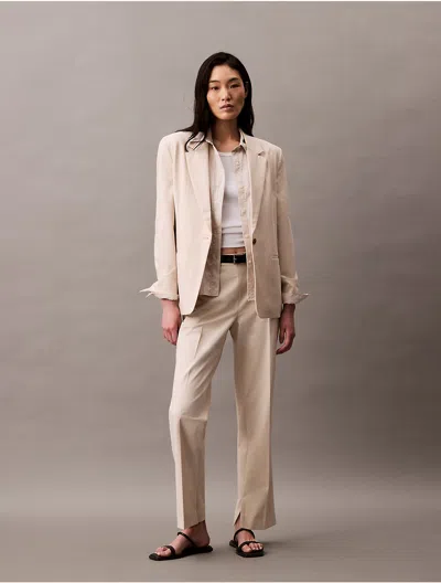 Calvin Klein Women's Refined Stretch Tapered Trouser In Light Neutral