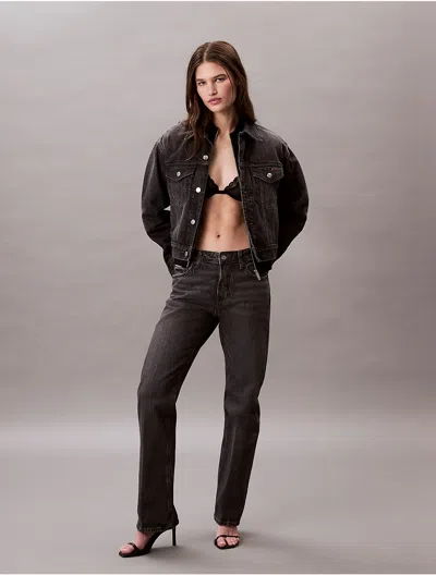 Calvin Klein Women's Relaxed Bootcut Jeans In Black Fog