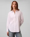 Calvin Klein Women's Relaxed Button-down Shirt In Pink
