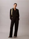 Calvin Klein Women's Relaxed Button-down Utility Shirt In Black