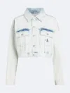 CALVIN KLEIN WOMEN'S RELAXED CROPPED DENIM TRUCKER JACKET