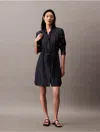 Calvin Klein Women's Relaxed Denim Mini Shirt Dress In Navy Indigo