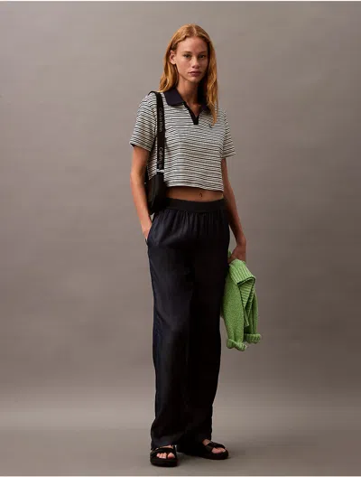 Calvin Klein Women's Relaxed Denim Pull-on Jeans In Navy Indigo