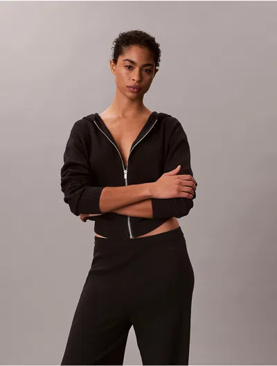 Calvin Klein Women's Relaxed Knit Hoodie In Black