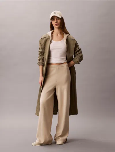 Calvin Klein Women's Relaxed Knit Wide Leg Pants In Green