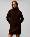 Calvin Klein Women's Relaxed Turtle Neck Sweater In Brown