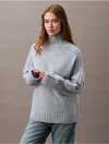 Calvin Klein Women's Relaxed Turtleneck Sweater In Blue Fog