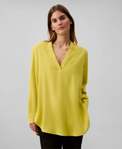 Calvin Klein Women's Relaxed V-neck Popover Tunic In Warm Olive