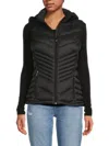Calvin Klein Women's Removable Hood Quilted Vest In Black