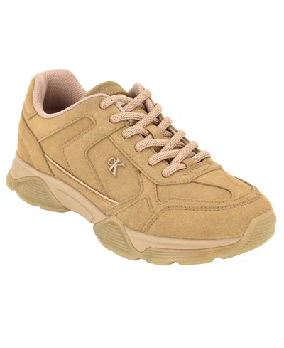 Calvin Klein Women's Renni Lace-up Sneakers In Medium Natural