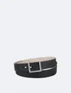 Calvin Klein Women's Reversible Center Bar Buckle Belt In Black / Crockery