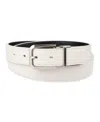 Calvin Klein Women's Reversible Modern Dress Belt In Bone,black