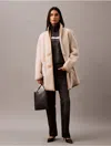 Calvin Klein Beige Halo Shearling Coat In Light Beige