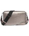 Calvin Klein Women's Ria Metallic Crossbody Bag In Gray