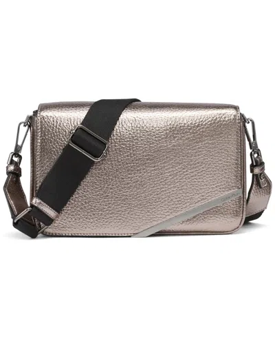 Calvin Klein Women's Ria Metallic Crossbody Bag In Gray