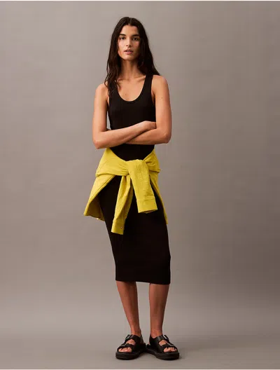 Calvin Klein Women's Rib Slip Dress In Black