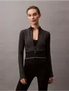 Calvin Klein Women's Rib Sport Cropped Jacket In Black