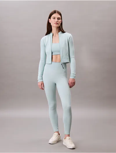 Calvin Klein Women's Rib Sport Cropped Jacket In Ether