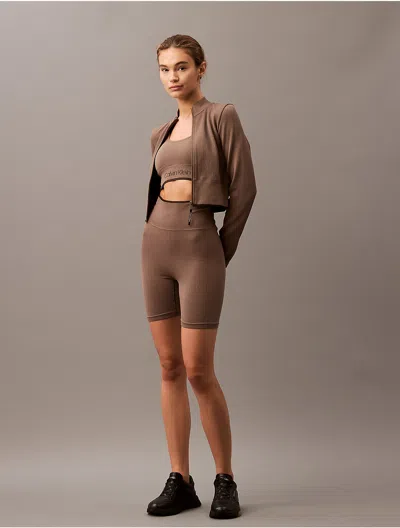 Calvin Klein Women's Rib Sport Cropped Jacket In Falcon