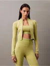 Calvin Klein Women's Rib Sport Cropped Jacket In Sweet Pea