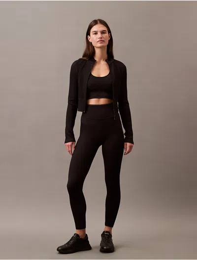 Calvin Klein Women's Rib Sport Leggings In Black Beauty