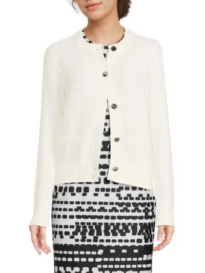 Calvin Klein Women's Ribbed Cardigan In Cream