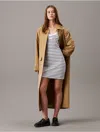 Calvin Klein Striped Short Dress In Black / Bright White