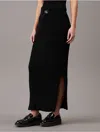 Calvin Klein Women's Ribbed Monogram Logo Sweater Maxi Skirt In Black