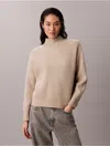Calvin Klein Women's Ribbed Relaxed Turtleneck Sweater In Neutral