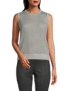 Calvin Klein Women's Ribbed Sweater Vest In Heather Grey