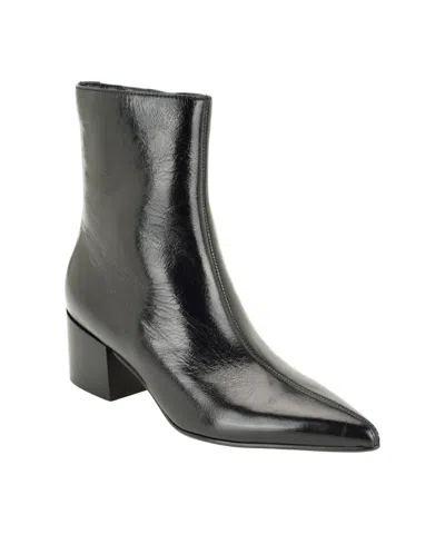 Calvin Klein Women's Rimidy Block Heel Dress Booties In Black Leather