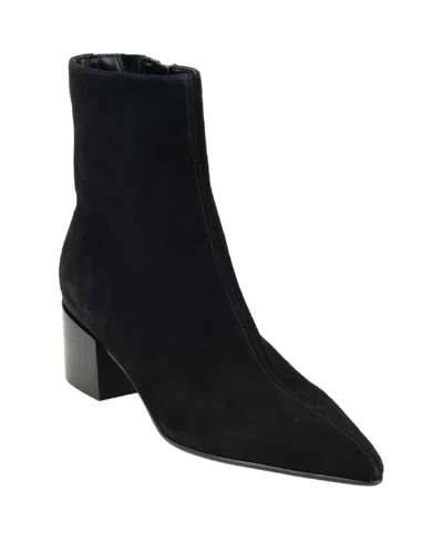 Calvin Klein Women's Rimidy Block Heel Dress Booties In Black Suede