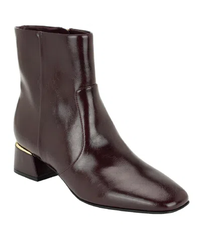 Calvin Klein Women's Rizy Block Heel Booties In Brown
